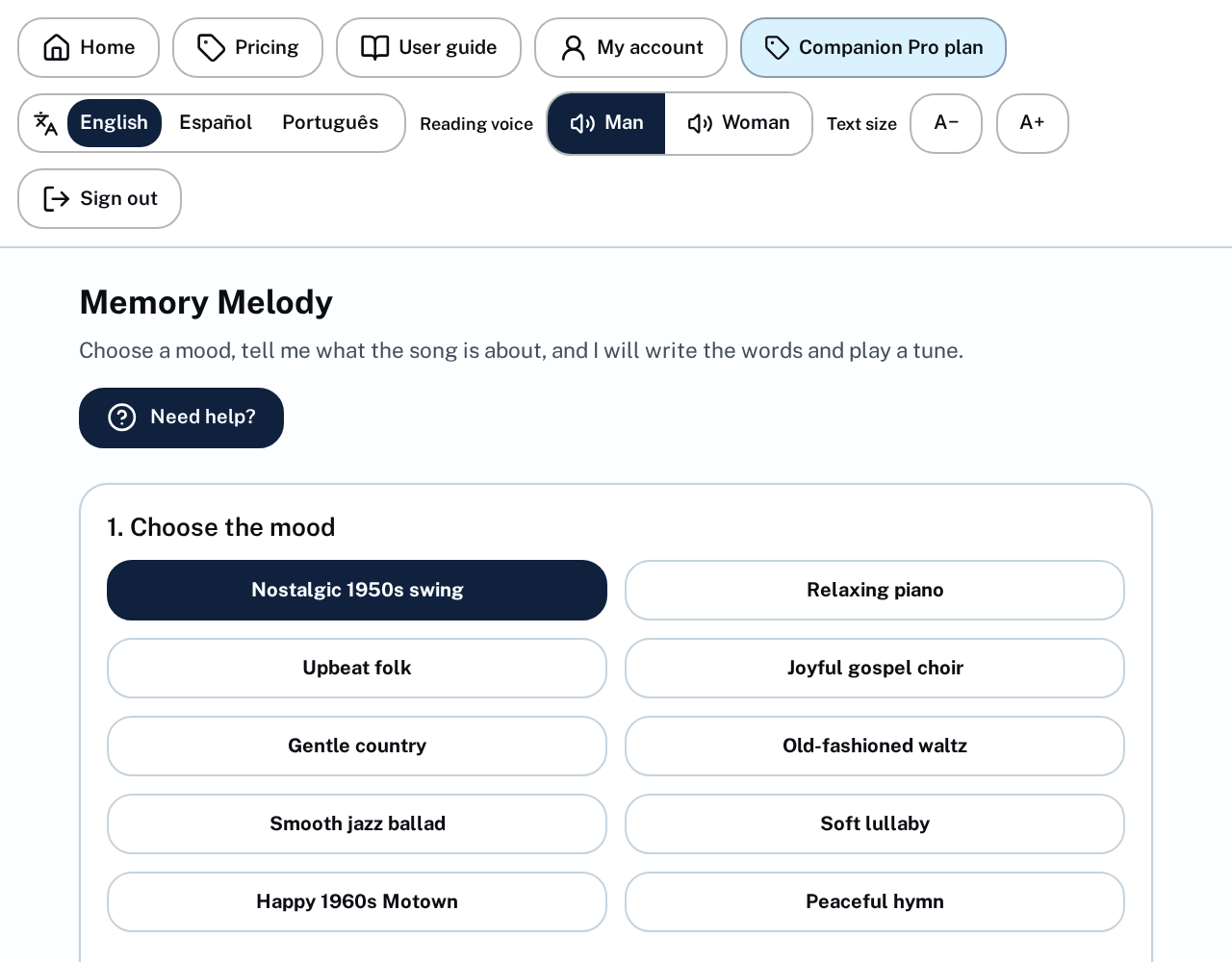 Memory Melody with moods to choose from.