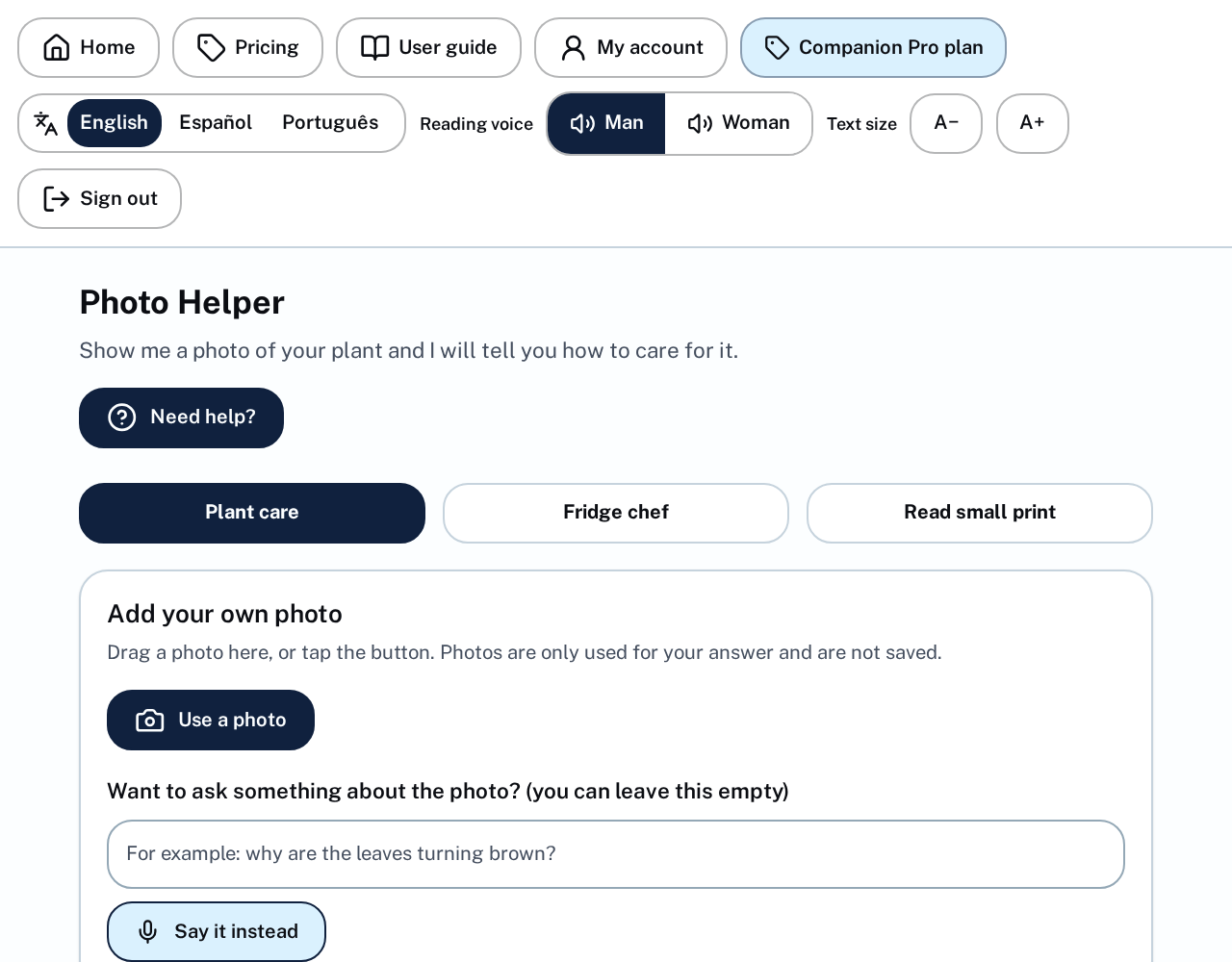 Photo Helper with sample pictures.