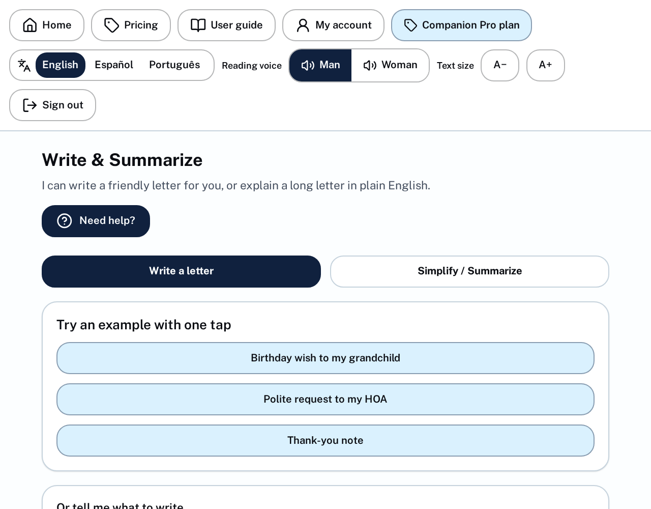 Write & Summarize with examples.